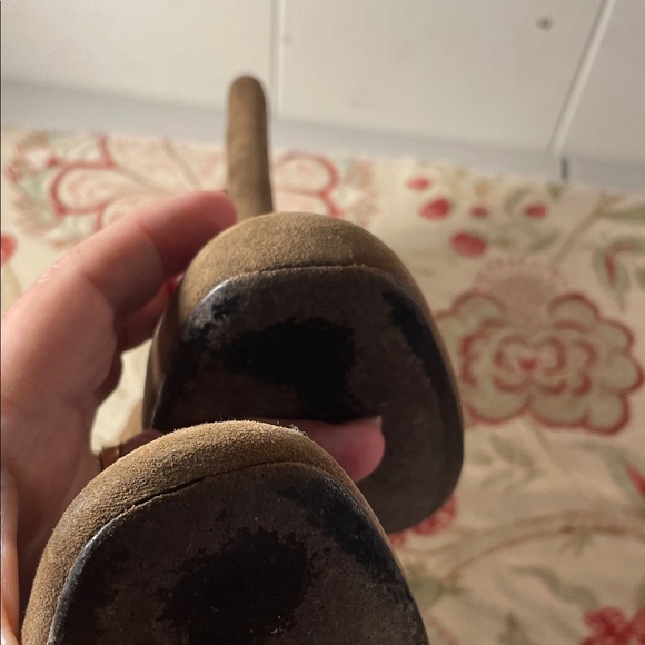 Saint Laurent West Chester Biker Brown Suede Rounded Toe Heeled Boots - Picture 3 of 13